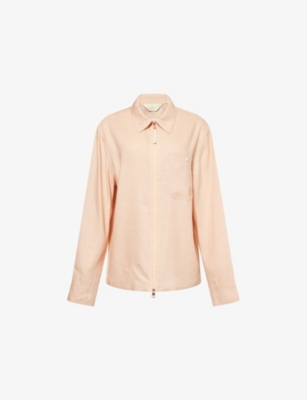MONCLER GENIUS: Moncler x Gilga Farm By Donald Glover Logo-Patch Linen-Blend Shirt
