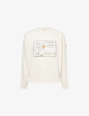 MONCLER GENIUS: Moncler x Gilga Farm By Donald Glover Embroidered Cotton-Jersey Sweatshirt