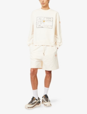 MONCLER GENIUS: Moncler x Gilga Farm By Donald Glover Logo-Patch Relaxed-Fit Cotton-Jersey Shorts