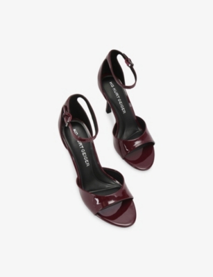 Kg Kurt Geiger Womens Wine Serena Faux Patent-leather Heeled Sandals Eur 39 / 6 Uk In Burgundy