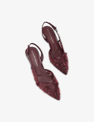 KG KURT GEIGER: Aria Low Beaded Mesh Heeled Courts