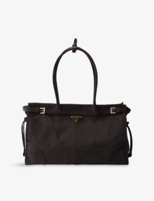 PRADA: Bonnie Large Suede Handbag