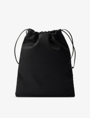 Prada Womens Black Triangle-logo Re-nylon Pouch In Black