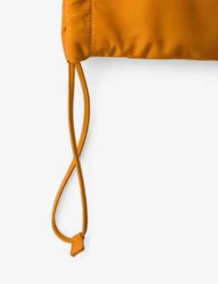 Prada Womens Orange Triangle-logo Re-nylon Pouch In Orange