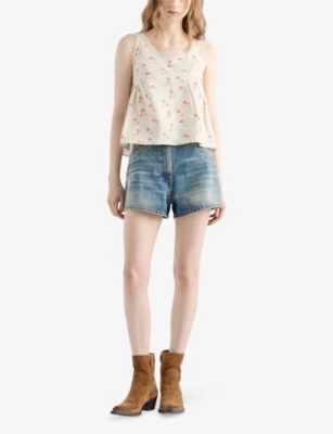 PRADA: Washed Regular-Fit Denim Shorts
