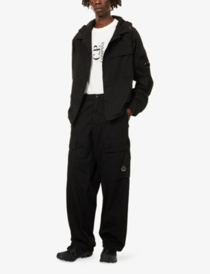 C.p. Company Cargo Style Trousers Featuring Adjustable Elements In Black