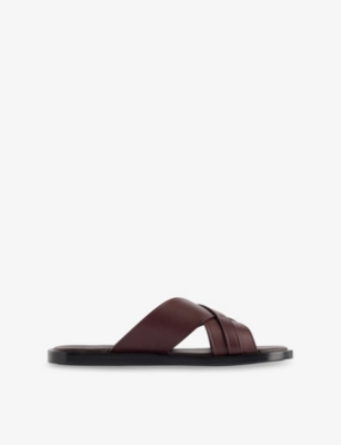 GUCCI: Interlocking G Leather Sliders