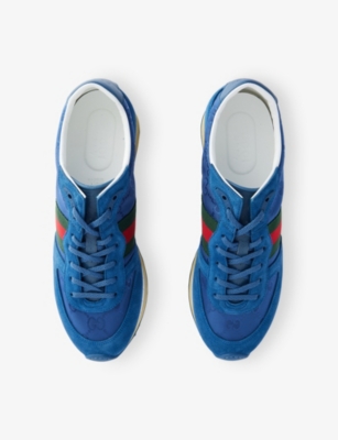 Gucci Men's Nora Suede And Nylon Ssima Retro Sneakers In Black