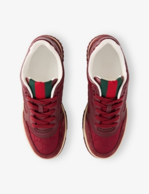 Gucci Re-web Gg Canvas Sneakers In Burgundy