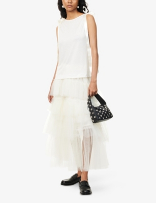 SIMONE ROCHA: Bow-Ribbon Sleeveless Woven Top