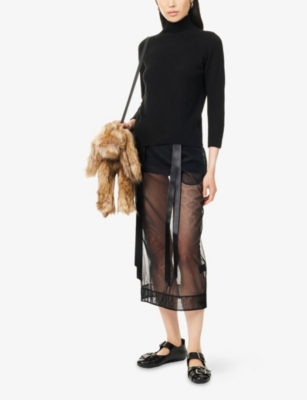 Simone Rocha Womens Black Open-back High-neck Cashmere Jumper In Black