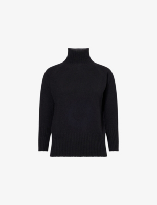 Simone Rocha Womens Black Open-back High-neck Cashmere Jumper In Black