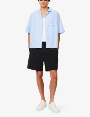 Belier Mens Drawstring Relaxed-fit Stretch-woven Shorts Black Xl