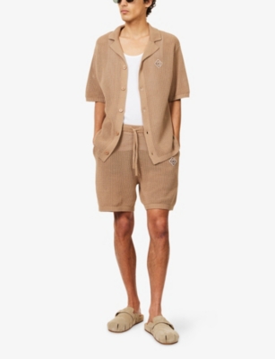 BELIER: Crochet Drawstring Cotton-Knit Shorts