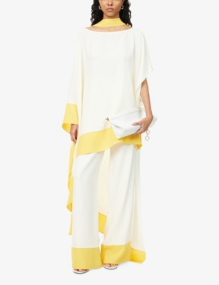Taller Marmo Womens Latte-lemon Trebbia Oversized-fit Woven Kaftan