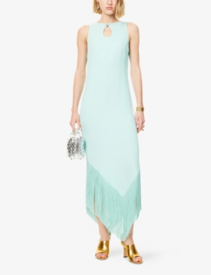 TALLER MARMO: Taormina Fringed Woven Midi Dress