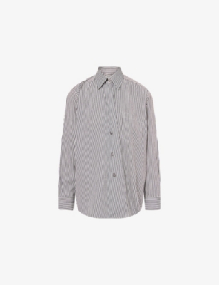 Agolde Womens Solene Stripe Aris Striped Poplin Shirt