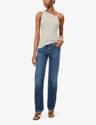 Agolde Denim Trousers With Belt Loops In Blue