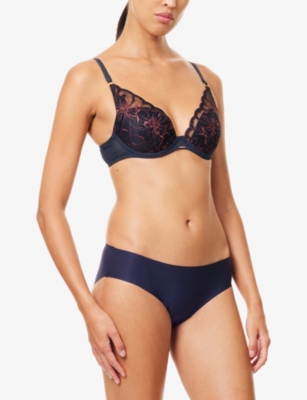 Chantelle Womens Ultramarine Blue Softstretch Brazilian Briefs In Blue
