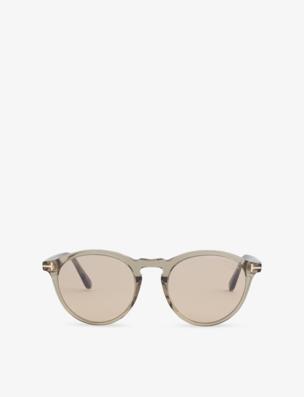 TF90401A Aurele Round-Frame Acetate Sunglasses