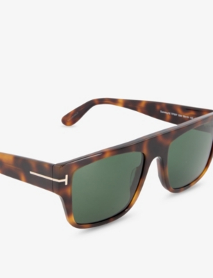 Tom Ford Tortoiseshell Square-frame Sunglasses In Green