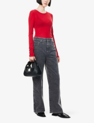 Samsoe & Samsoe Womens Haute Red Sadou Long-sleeves Woven T-shirt Xs In Red