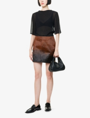 Samsoe & Samsoe Womens Black Samiller Short-sleeves Woven Top Xs In Black