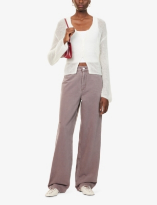 Samsoe & Samsoe Womens Clear Cream Sapoppie V-neck Wool-blend Cardigan Xs In White