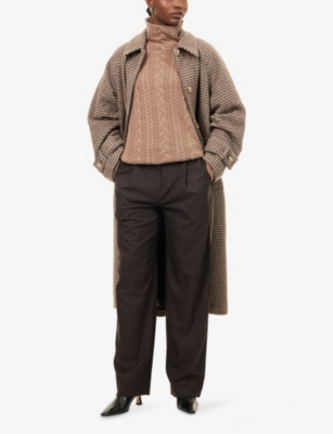 Samsoe & Samsoe Womens Black Coffee Saagneta Straight-leg Woven Trousers In Brown