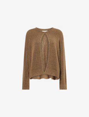 Samsoe & Samsoe Womens Otter Sacassandra Split Wool-blend Cardigan In Brown