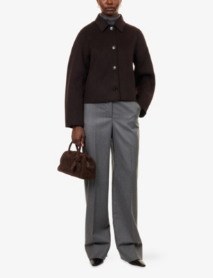 Samsoe & Samsoe Womens Boxy-fit Saholly Wool-blend Jacket Black Coffee In Brown