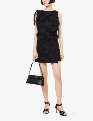 Samsoe & Samsoe Womens Black Emily Fringe Woven Top In Black