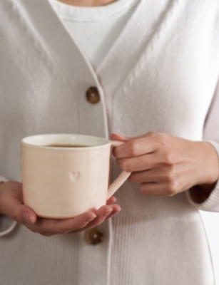 THE WHITE COMPANY: Burnham Heart-Glazed Porcelain Mug 10cm