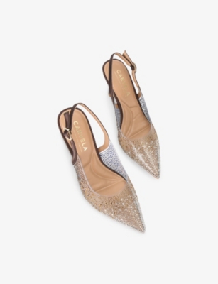 Carvela Womens Brown Positano Vinyl Embellished Sling-back Heels Eur 39 / 6 Uk In Brown