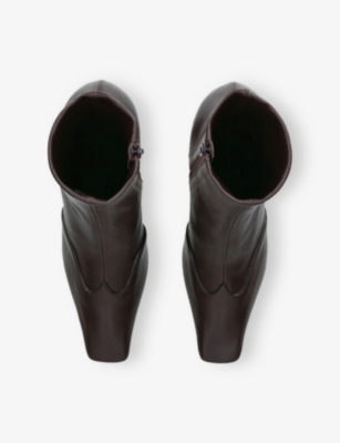 KHAITE: Nevada 85 Leather Ankle Boots