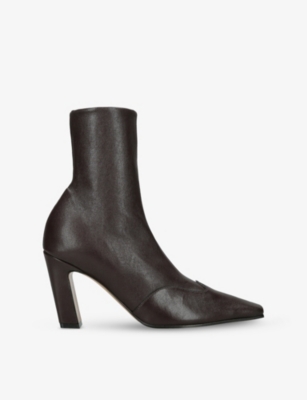 KHAITE: Nevada 85 Leather Ankle Boots
