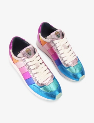 Kurt Geiger Metallic Leather Islington Low-top Sneakers In Multi