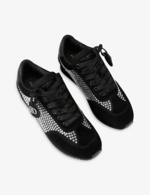 KURT GEIGER LONDON: Chelsea Crystal Tag Embellished And Suede Trainers