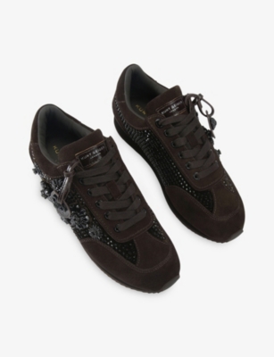 Kurt Geiger Chelsea Jewel Tag Sneakers In Brown