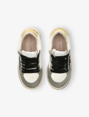 Golden Goose Ball Star Suede-trimmed Leather Sneakers In Multi