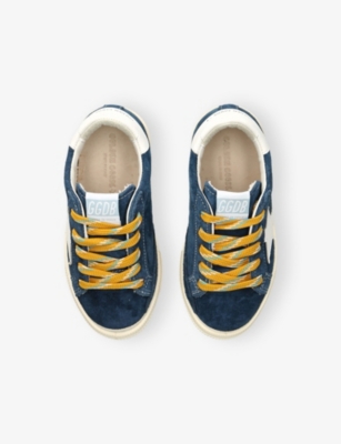 Golden Goose May Leather And Suede Sneakers In Blue