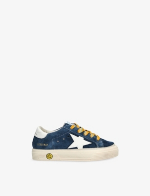 Golden Goose May Leather And Suede Sneakers In Blue