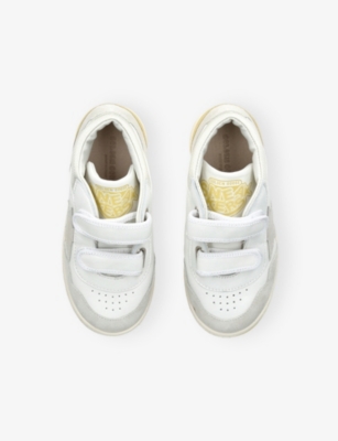 Golden Goose Beige Comb Kids' June Logo-print Leather Mid-top Trainers Eur 20 / 4 Uk In Multi