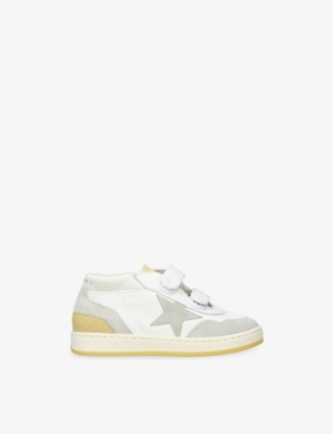 Golden Goose Beige Comb Kids' June Logo-print Leather Mid-top Trainers Eur 20 / 4 Uk In Multi