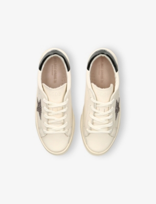 Golden Goose White/blk Kids' May Leather Low-top Trainers Eur 30 / 12 Uk In Multi