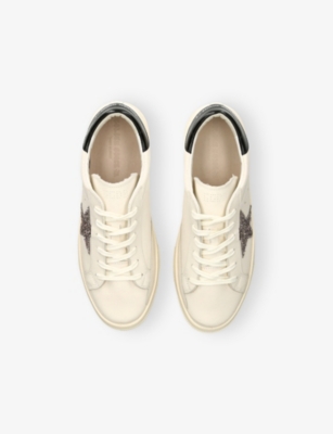 Golden Goose White/blk Kids' May Leather Low-top Trainers Eur 30 / 12 Uk In White