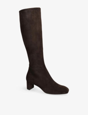 Aeyde Womens Dark Brown Marty 45 Knee-high Suede Boots Eur 40 / 7 Uk In Brown