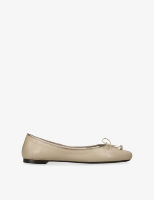 Khaite Womens Blush Charlotte Leather Ballet Flats Eur 37 / 4 Uk