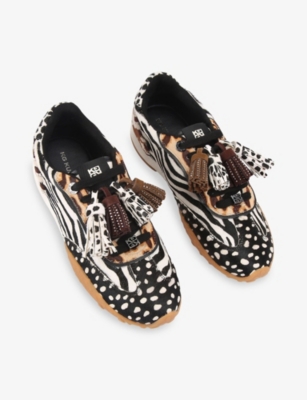 KG KURT GEIGER: Lantana Printed Faux-Leather Trainers