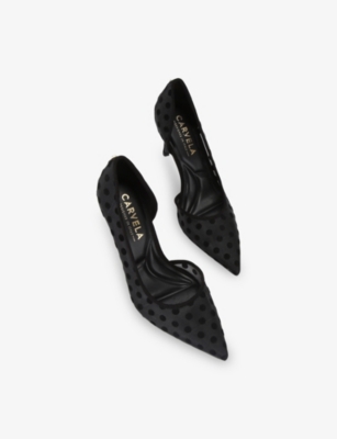 Carvela Womens Black Positano D'orsay Woven Heeled Courts Eur 40 / 7 Uk In Black